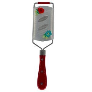 Pioneer Woman Grater Fine Red Floral Cover Handheld Cheese Kitchen Utensil